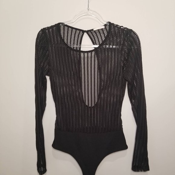 Entry Tops - Fishnet Bodysuit with key hole cut out